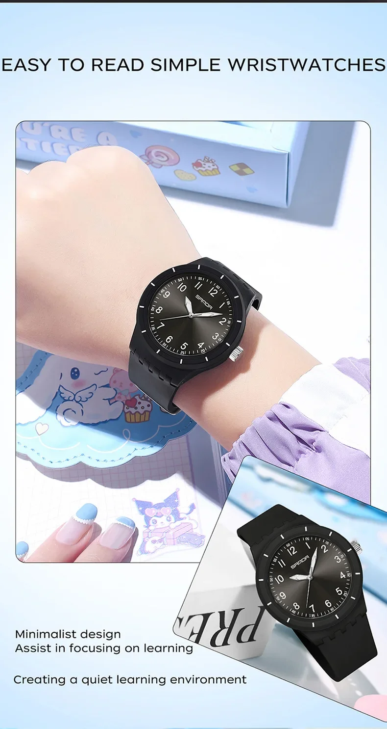 SANDA 9075 Quartz Watch For Man Woman Sport Waterproof Clock Simple Design Men's Wristwatch TPU Strap Watches