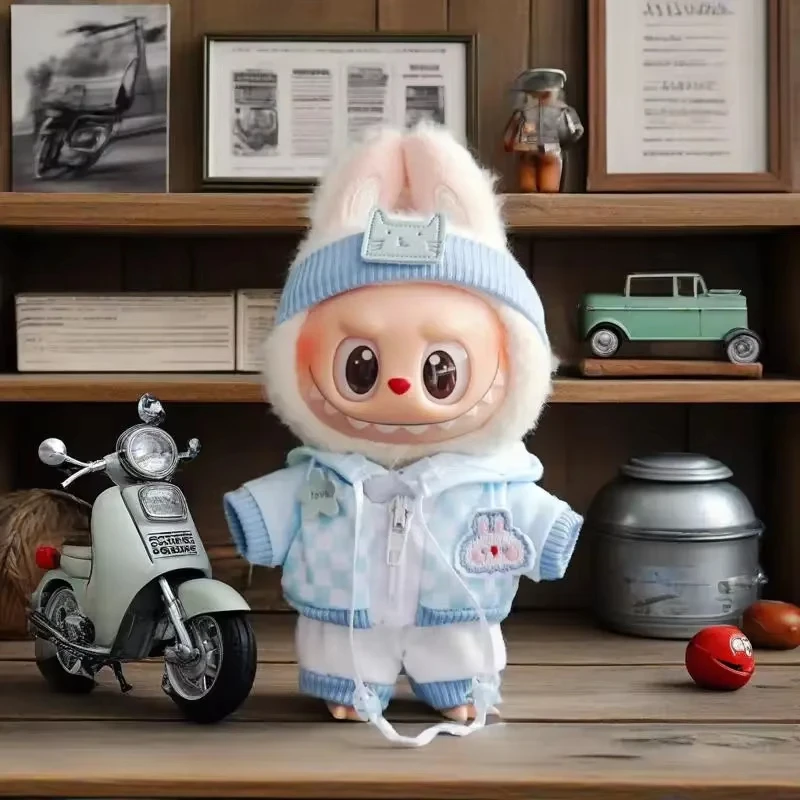 ชุดเสื้อผ้าตุ๊กตาขนนุ่มน่ารักขนาด 17 ซม. อุปกรณ์เสริมสำหรับตุ๊กตาเกาหลี Kpop Exo Labubu Idol ชุดแม่บ้าน DIY ของขวัญสำหรับเด็ก