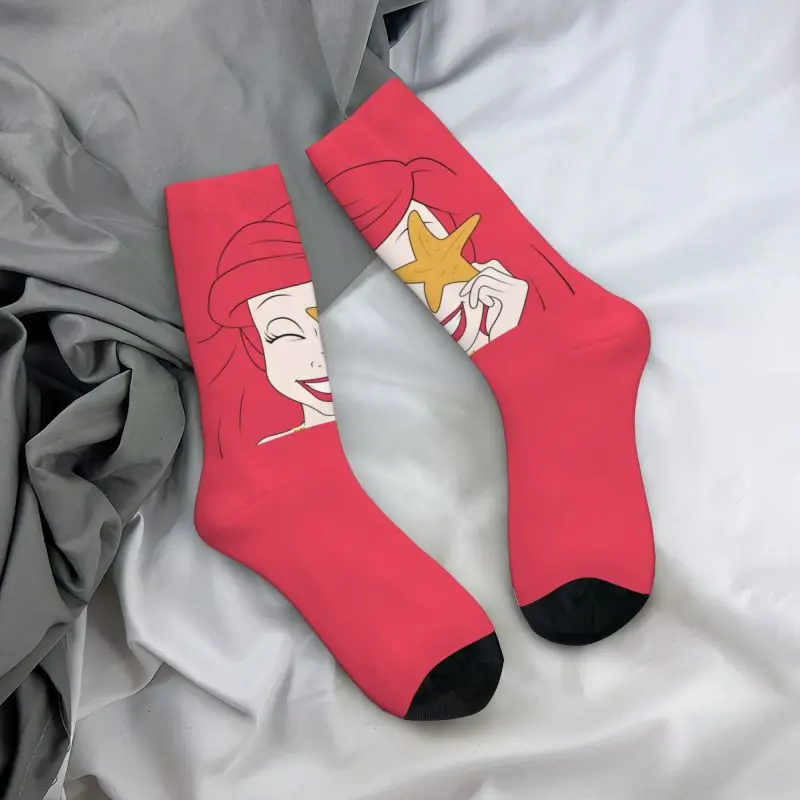 Custom Princess Ariel Mens Crew Socks Unisex Fun 3D Printed The Little Mermaid Dress Socks
