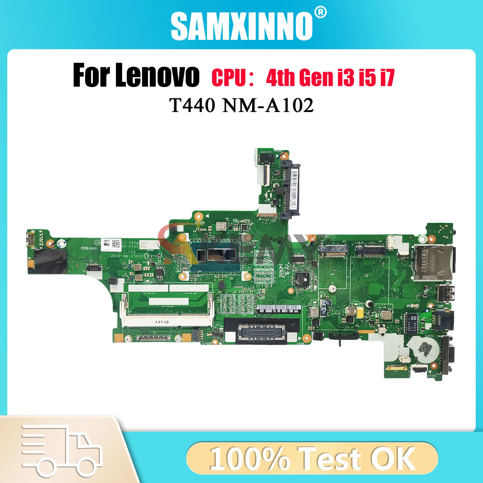 

Материнская плата для ноутбука Lenovo T440 NM-A102 с i3 i5 i7 4-го поколения 4 ГБ ОЗУ 100% полностью протестирована