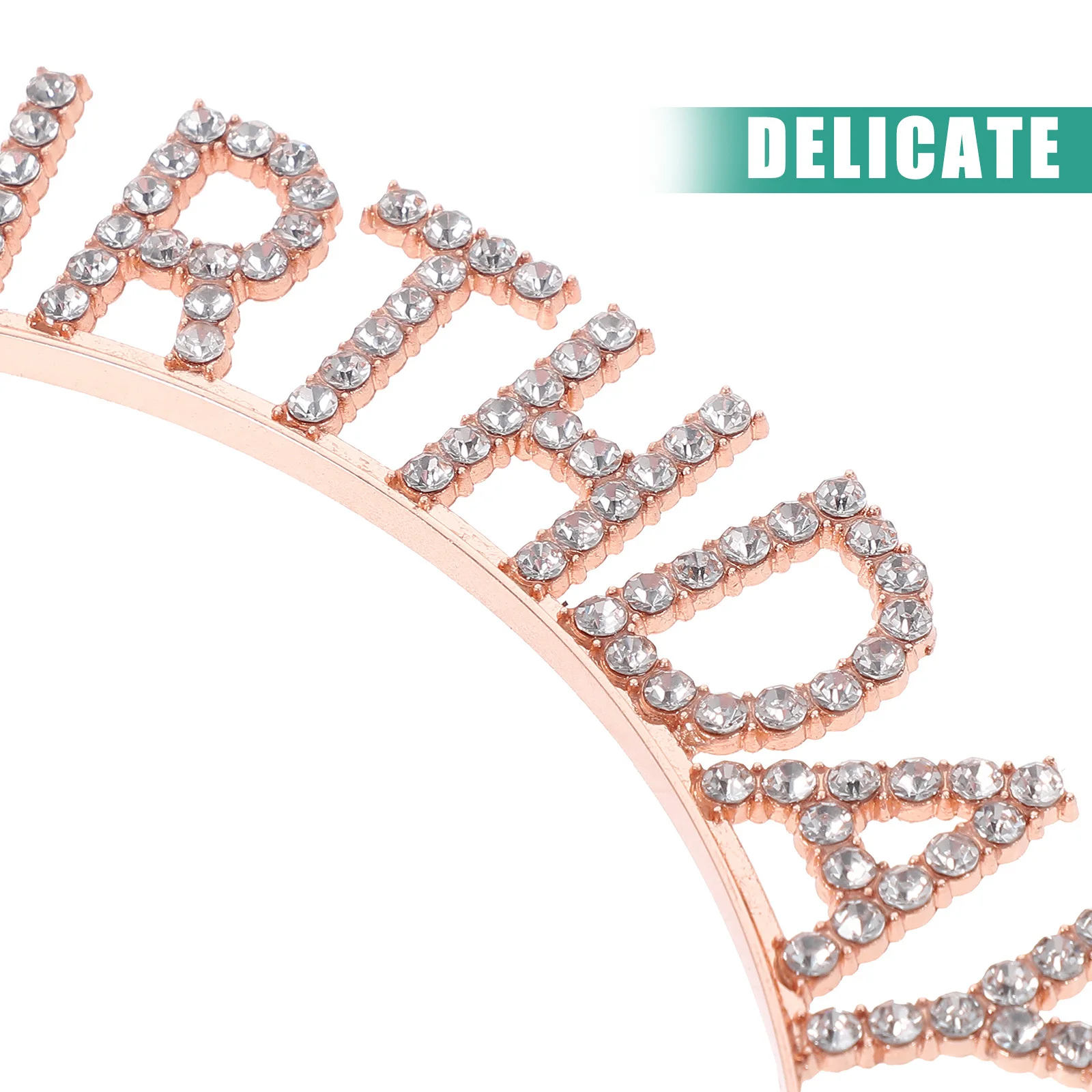 

Birthday Rhinestone Crown Headband Polished Lightweight Birthday Hair Accessories Party Headdress Crown Headband