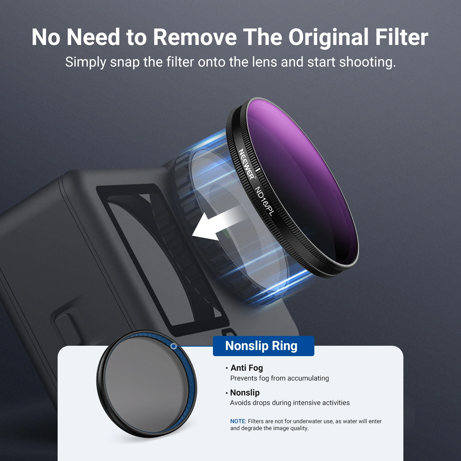 NEEWER ND/PL Filterset für DJI Osmo Action 6, ND8/PL+ND16/PL+ND32/PL+ND64/PL Polarisierende Neutraldichte-CPL-Objektivfilter – Detail 7