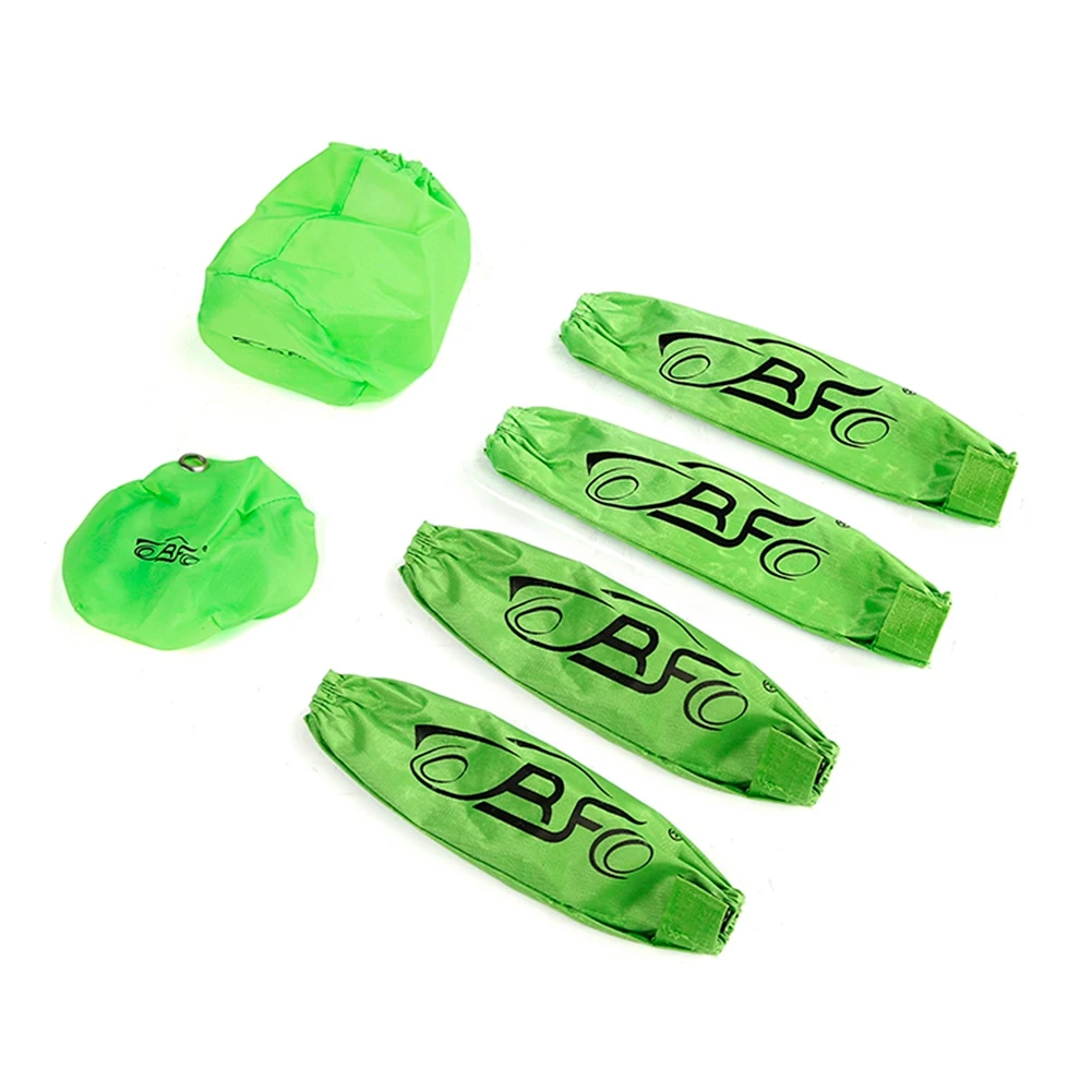 ROFUN Dust Jacket Set Contains Pull Starter Cover Air Filter Shock Covers for 1/5 HPI ROVAN KM BAJA 5B RC Toys Parts,Green