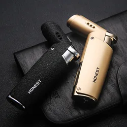 HONEST New Outdoor Adventure BBQ Windproof Turbo Jet 1300 C Turbo Torch Cigar Lighter Keyring Gas Lighter Men's Smoking Gadget