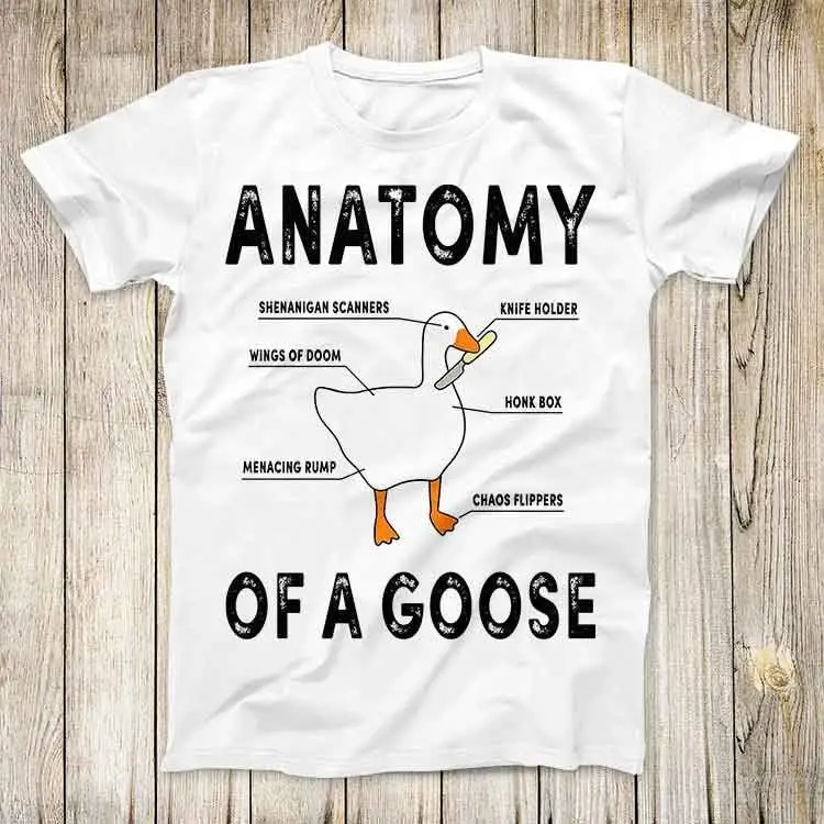 Anatomy of A Goose Funny Duck Gaming Top T Shirt Best Cute Retro Style 3136