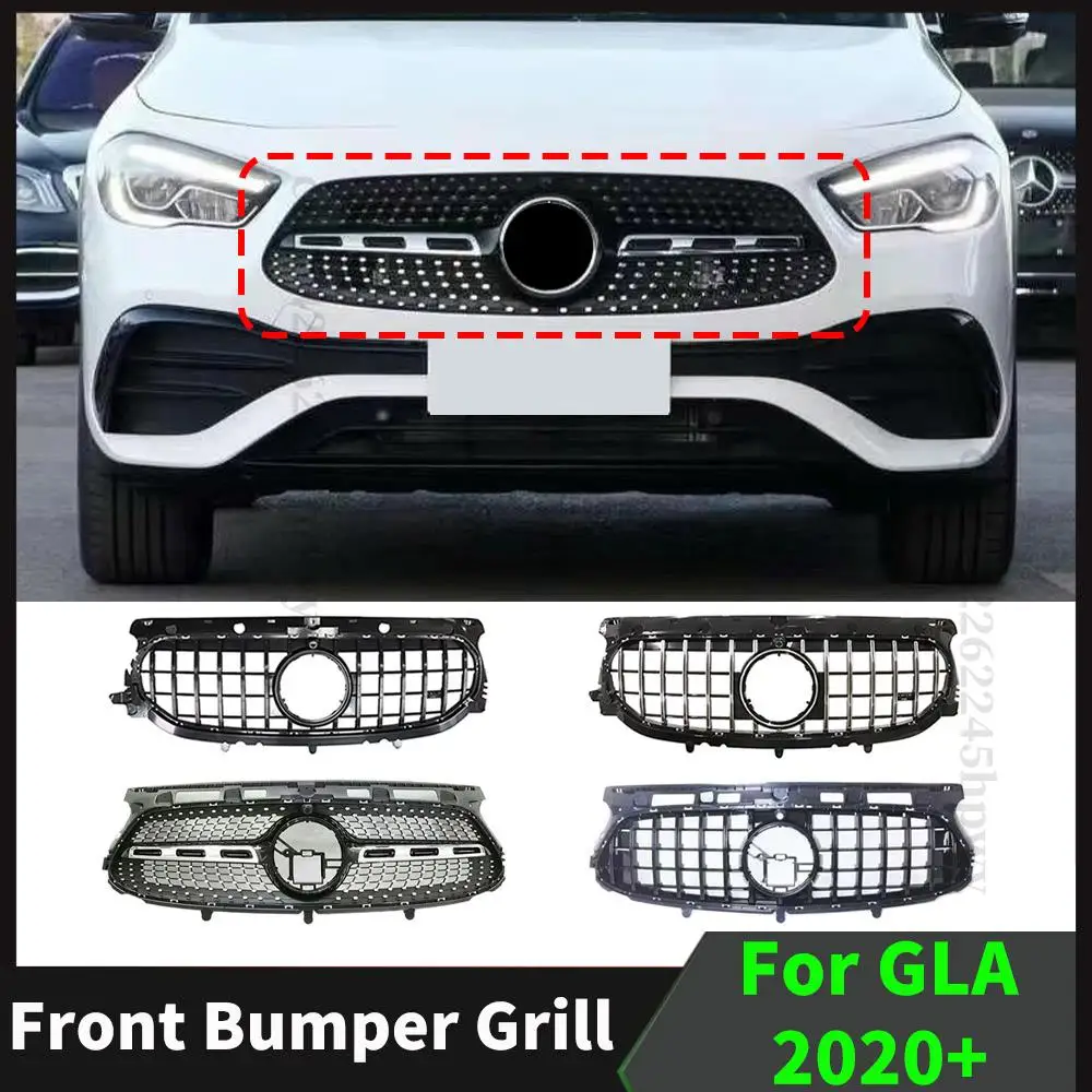 

Front Bumper Grille Racing Grill For Mercedes Benz GLA X156 H247 2020+ High Quality Center Mesh Facelift Body Kit Hood Grill