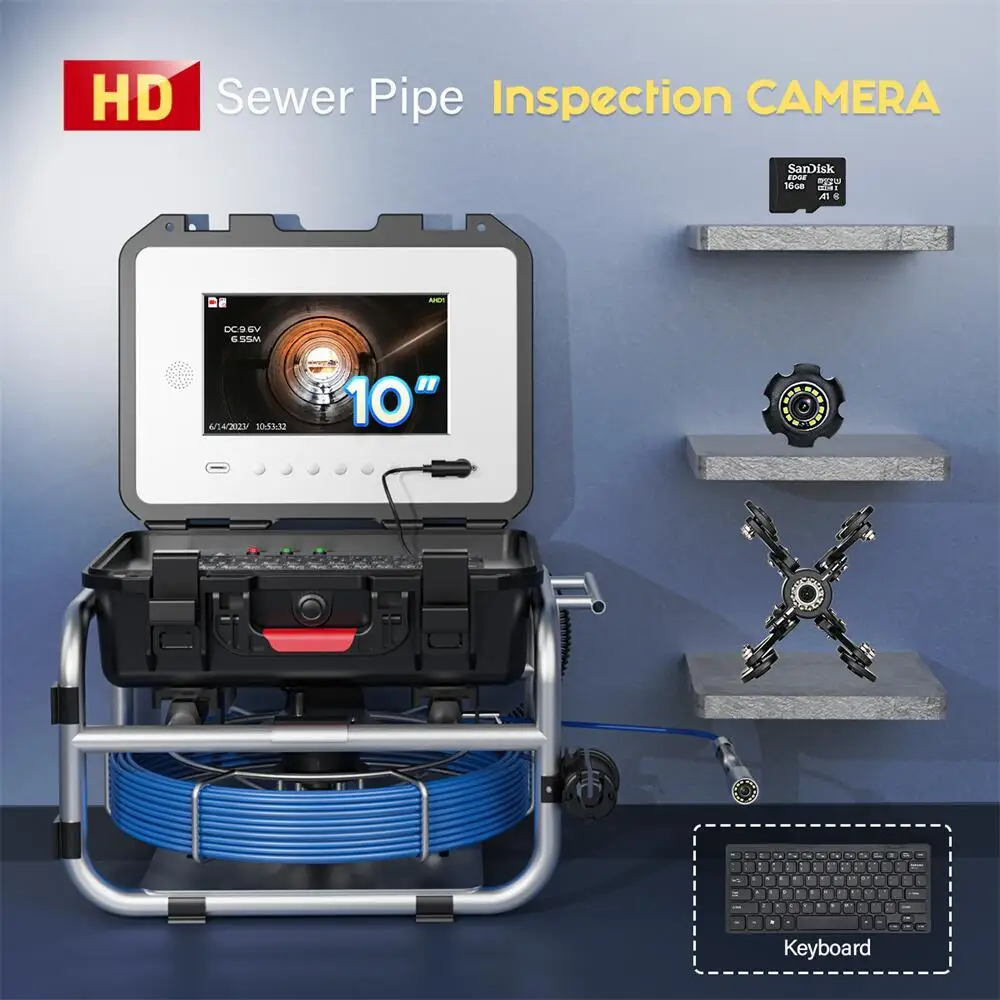 Sewer Pipe Inspection Camera With Self-Leveling 512HZ Locator 10