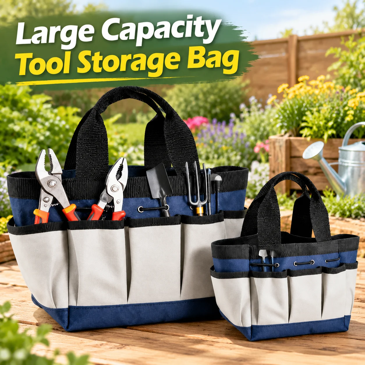 Oxford Cloth Large Capacity Multi-Function Garden Tool Tote Bag Hardware Storage Organizer for Gardening Hand Carry Work Kit Set