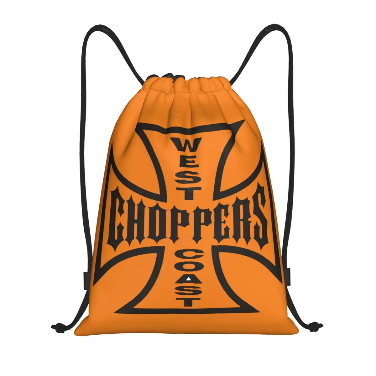 

Custom West Coast Iron Chopper Cross Drawstring Bags for Shopping Yoga Backpacks Men Women Sports Gym Sackpack