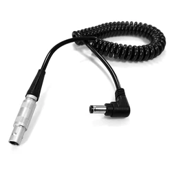 DC 5.5*2.5mm Male to LEMO 4 Pin Female Coiled Power Cable for Z Cam E2 ZCAM E2 Camcorder