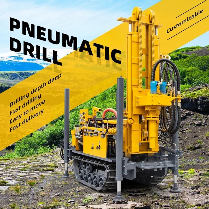 180M 200M 300M 400M Wheels Hydraulic Water Well Drilling Rig for Deep Borehole Rock Rotary Machine Diesel Drilling Machine