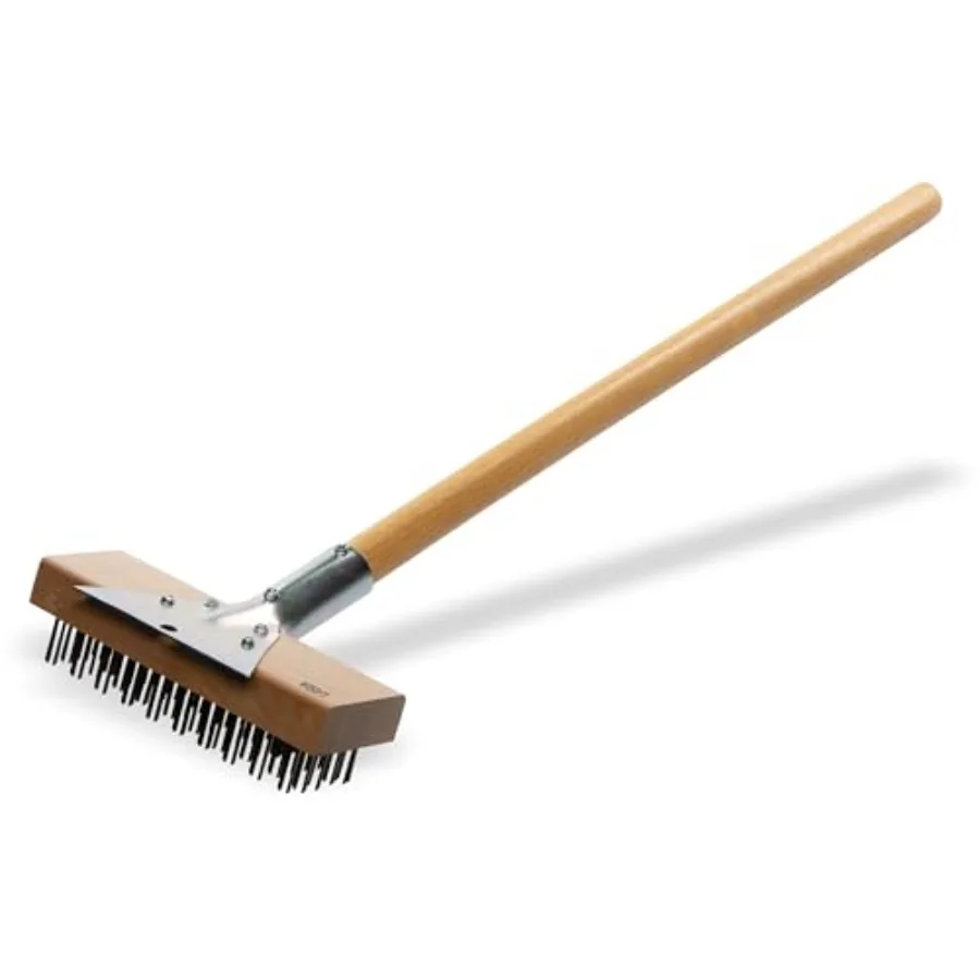

Wood Oven Grill Brush and Scraper with Handle 30 Inches Natural