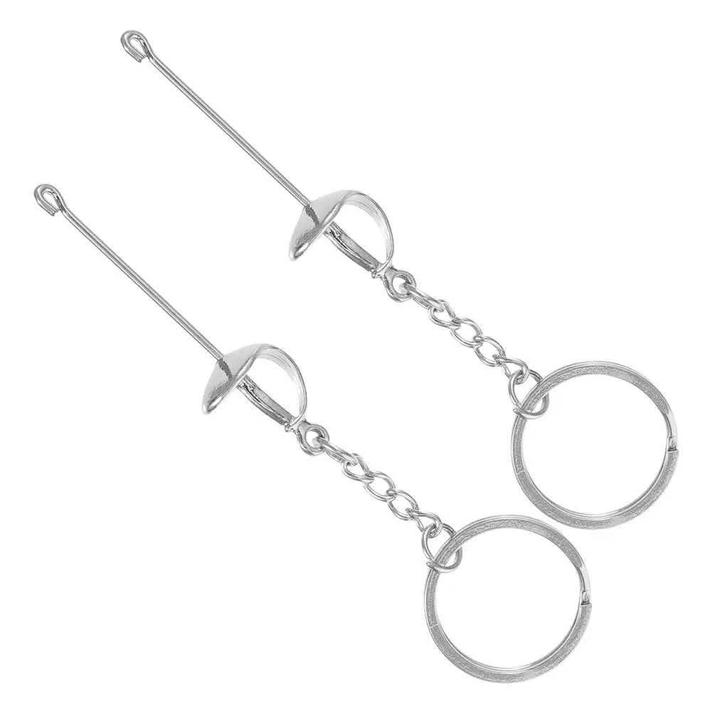 

2 шт. Брелок-меч для фехтования, металлический, маленький, декоративный, портативный, для ключей, сумок, рюкзаков, подвеска, сувенир, подарок