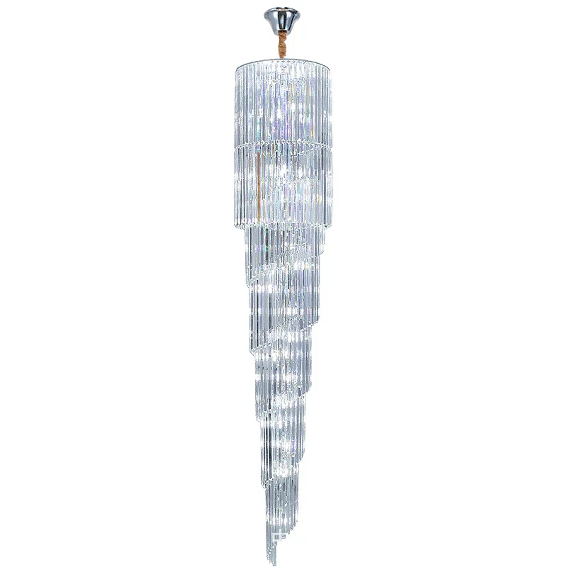 

Postmodern villa stair lamp, household duplex middle floor, living room loft crystal lamp