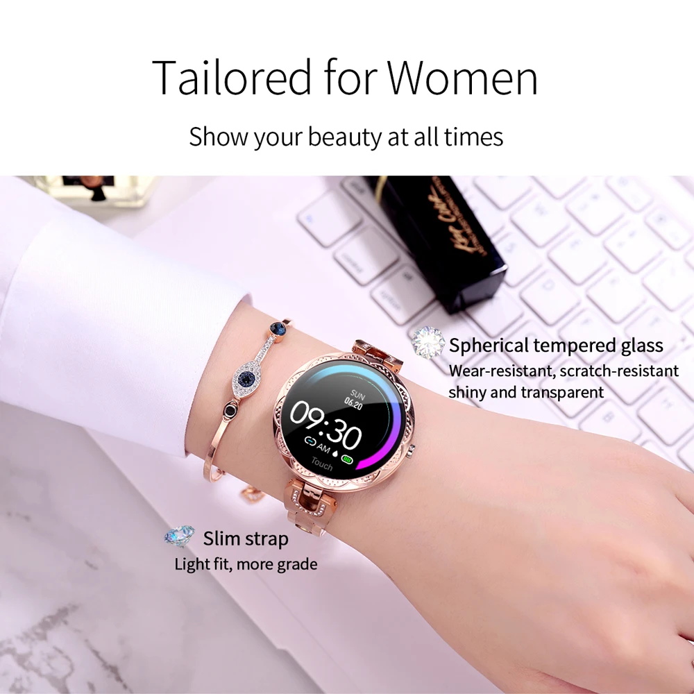 Woman Smart Watch Bracelet Girl Heart Rate Blood Pressure Sleep Quality Detection Pedometer IP67 Waterproof Fashion Smartwatch