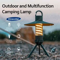 KINSCOTER LED Camping Light IP54 Waterproof Rechargeable Tent Lamp  Portable Multifunctional Lanterns Outdoor Emergency Lights