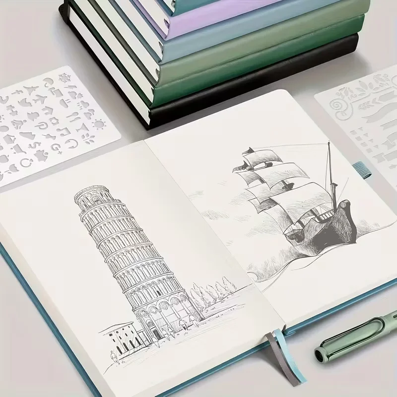 Hardback-Notizblock aus Leder, 320 Seiten, Schreibwaren, A5-Notizbücher, blanko, Schule, nützlich, Tagebuch, Tagebuch, Notizbuch, Skizzenbuch, Zubehör, Büro – Detail 5