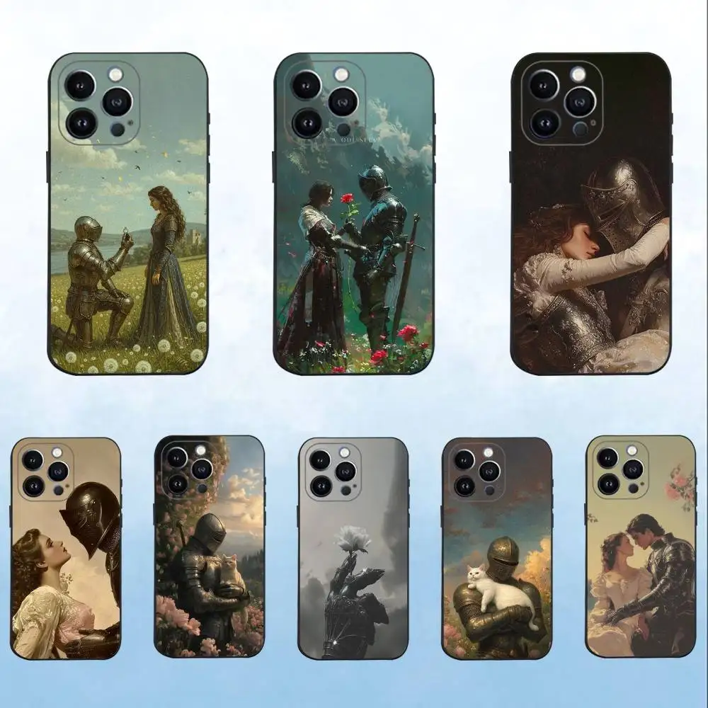 

The Art of Chivalry Phone Case For iPhone 16,15,14,13,12,11 Plus,Pro Max,XS,X,XR,SE,Mini,8,7,Soft Silicone Black Cover