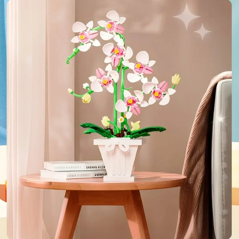 فالاينوبسيس بوعاء زهرة خالدة اللبنات مكتب سطح المكتب الديكور ألعاب تعليمية للأطفال البلاستيك أطقم منمذجة