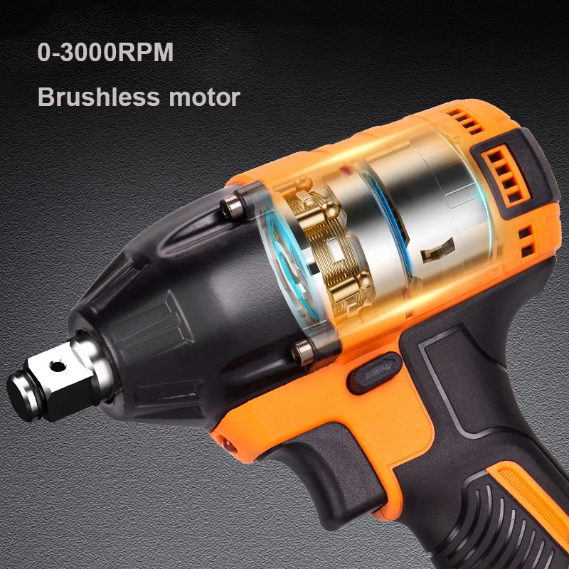 Portable 21V Cordless Electric Wrench Tool Multifunctional Cordless Torque Wrench With Rechargeable 2pcs batteries