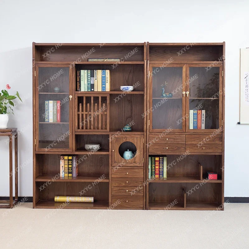 

Книжный шкаф из массива черного ореха, напольный шкаф для чайной комнаты