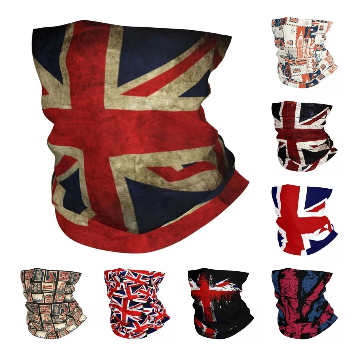 British UK Flag Retro Bandana Neck Cover Printed Balaclavas Wrap Scarf Multifunctional Headwear Riding Unisex Adult Windproof