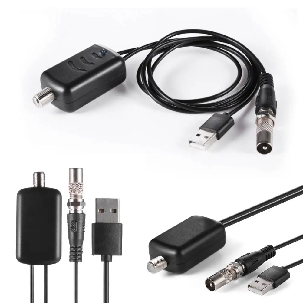 

HDTV Signal Amplifier Professional Indoor HD Digital TV Antenna Amplifier Easy Installtion 25dB High Gain with USB Power Supply