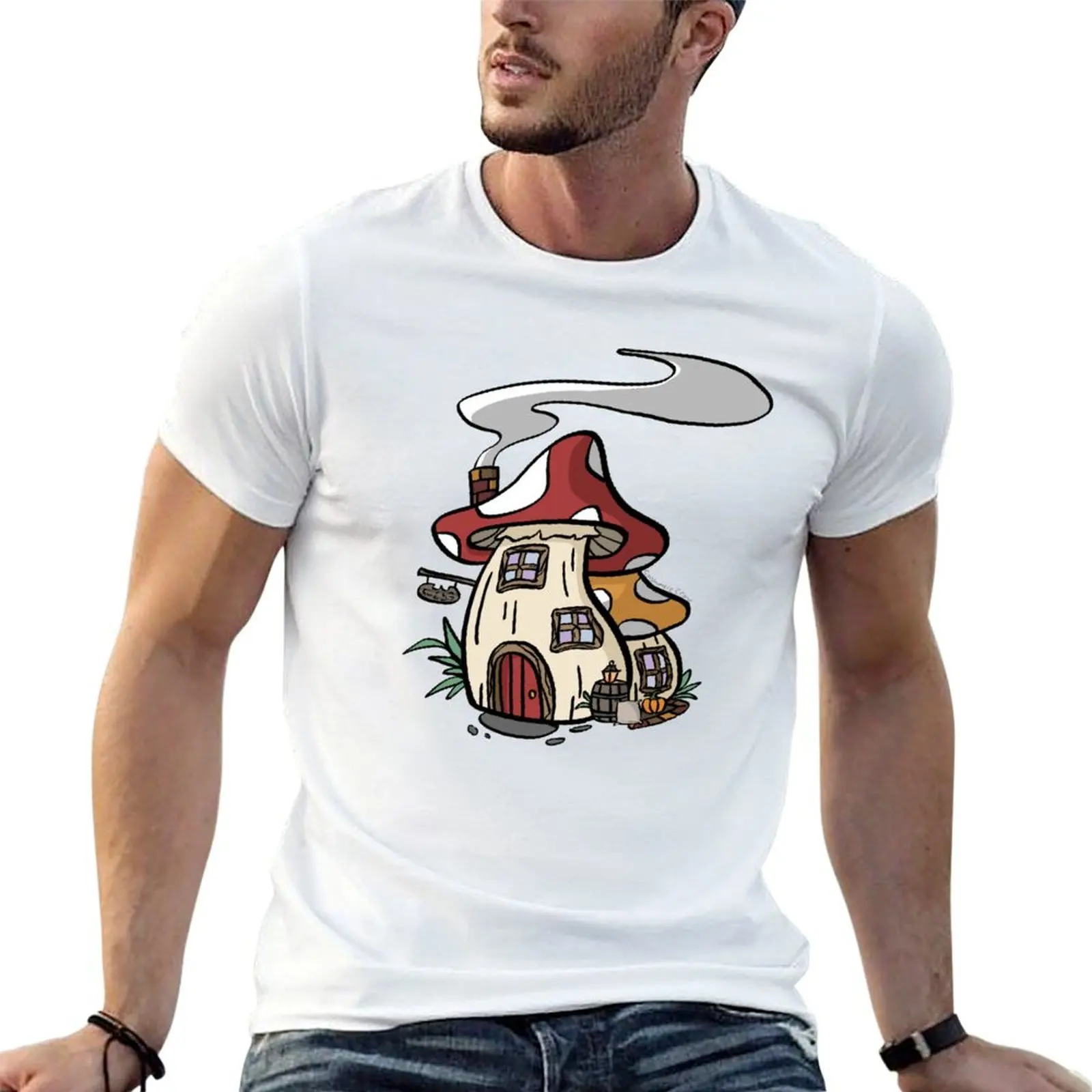 

Cozy Mushroom Cottage T-Shirt man t shirt designer t shirt for man T-Shirt