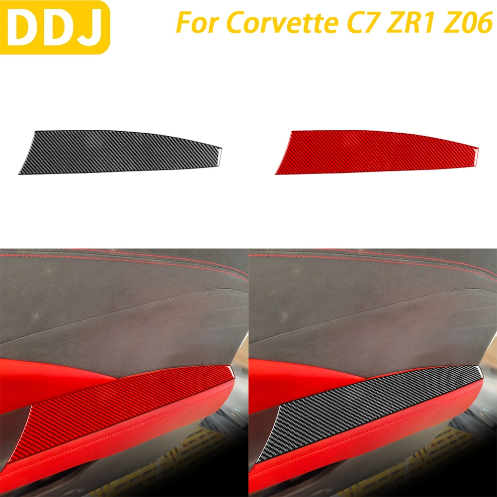 

For Chevrolet Corvette C7 ZR1 Z06 2014-2019 Car Accessories Carbon Fiber Co-pilot Door Armrest Panel Cover Decoration Sticker