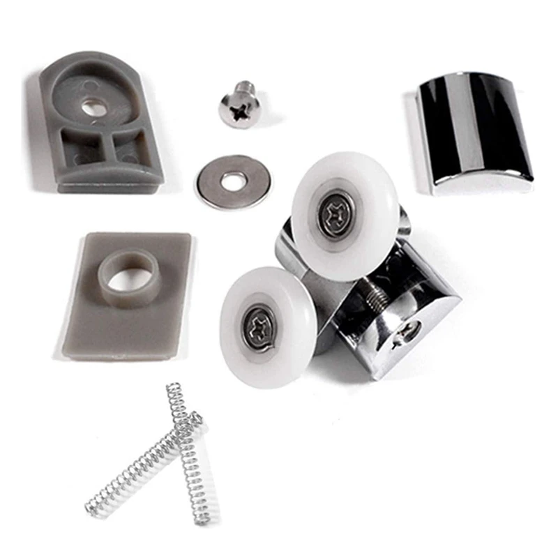 4Pcs Shower Door Wheels 23Mm Shower Door Rollers Heavy Duty Zinc Alloy Dual Wheel For Both Flat Sliding Shower Doors