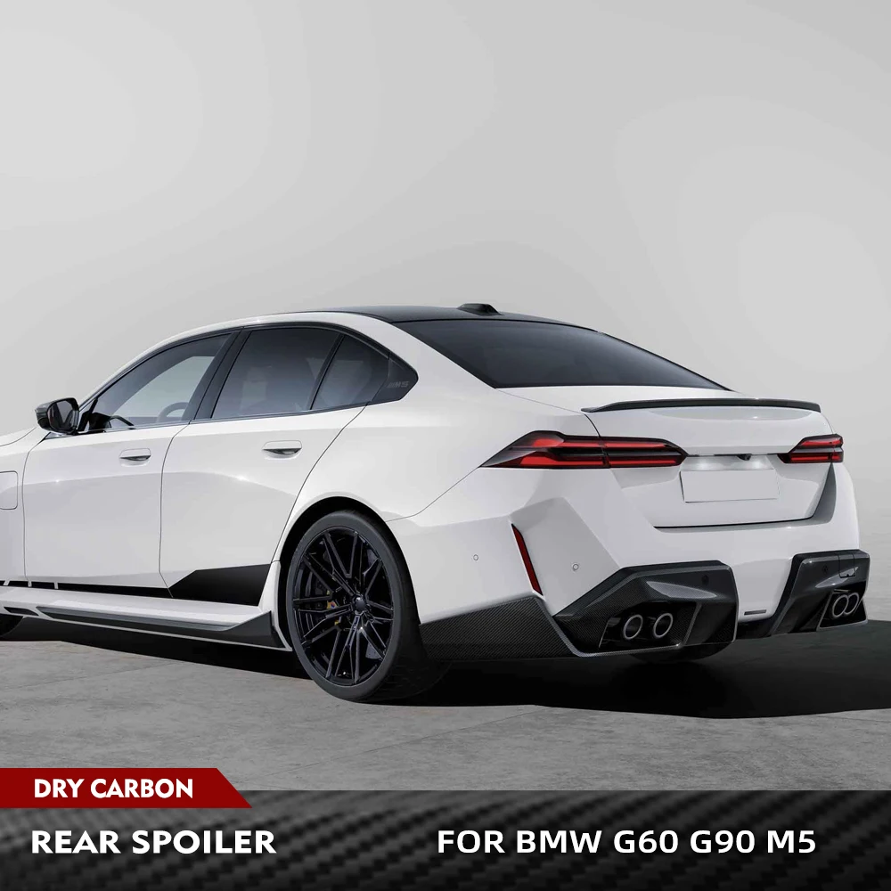Für BMW 5er G60 G90 M5 2024 2025 Prepreg Dry Carbon Auto Hinten Stamm Racing Spoiler Auto Stamm spoiler HighKick Boot Flügel