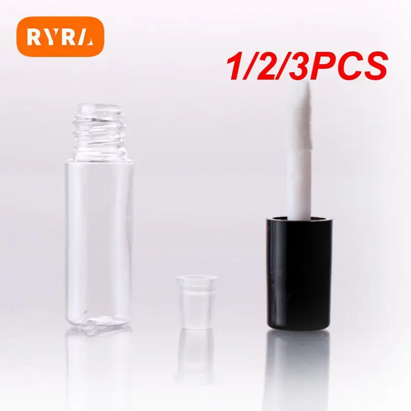 1MLRose Gold Empty Lip Gloss Tube, Plastic Elegant Liquid Lipstick Container,Round Mini Lipgloss Sample Bottle Black