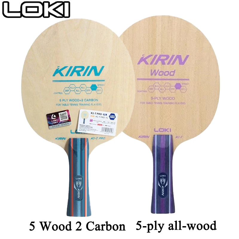 

LOKI KIRIN K1-TPRO K1-T Table Tennis Blade Beginner Training 5 Wood 2 Carbon 5-ply Pure Wood Pingpong Blade Entry-Level Racket