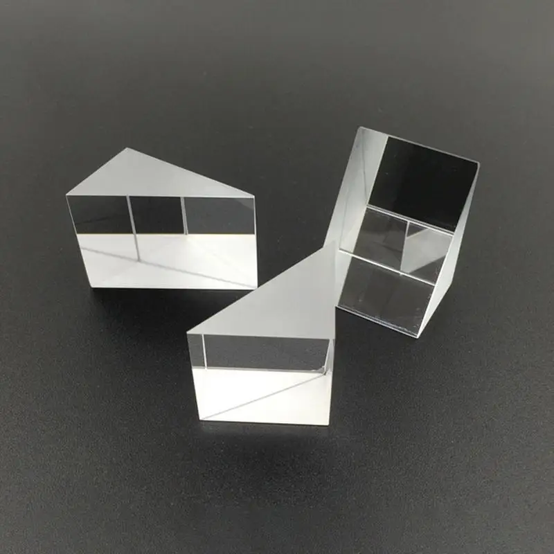 Optisches dreieckiges Prisma, 10 x 10 x 10 mm, rechtwinklige interne Reflexionsprismen, Spiegel, reflektierende Oberfläche, Lichtbrechungsexperiment