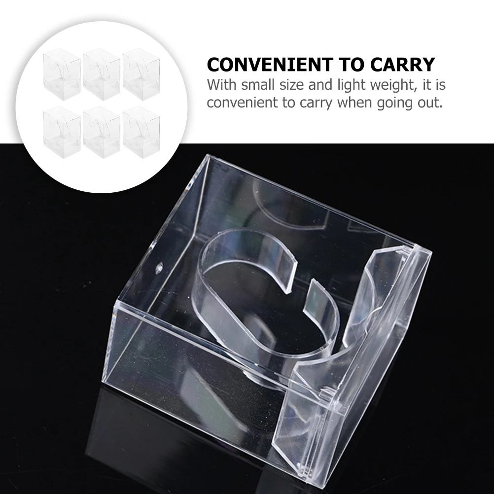 6pcs Watch Storage Boxes Transparent Square Anti Scratch Holders Portable Jewelry Display Case Gift Set Watches