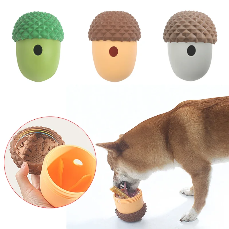 

Dog Toys Leaking Food Ball Funny Interactive Pet Slow Feeder Bowl Puzzle Toy Pinecone Pet Tooth Cleaning Chew Toys Pet Supplies