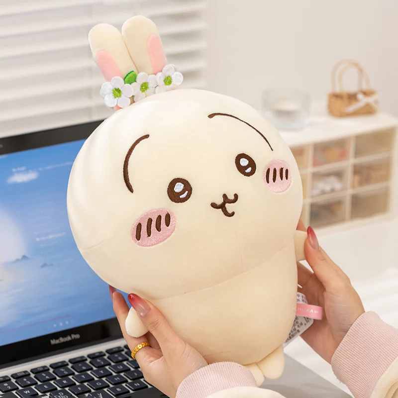 Kawaii Chiikawa Plush Doll, Wreath Series, Hachiware & Usagi Plush Toys, Self-deprecating Bear Pillow, Birthday Holiday Gifts