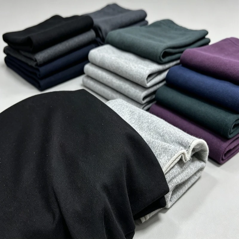 100% Natural Cotton Dense Thick Knit Fabric Solid Color for Casual Set Jacket Sweatpants Diy Sewing Fabrics Material Per Meter
