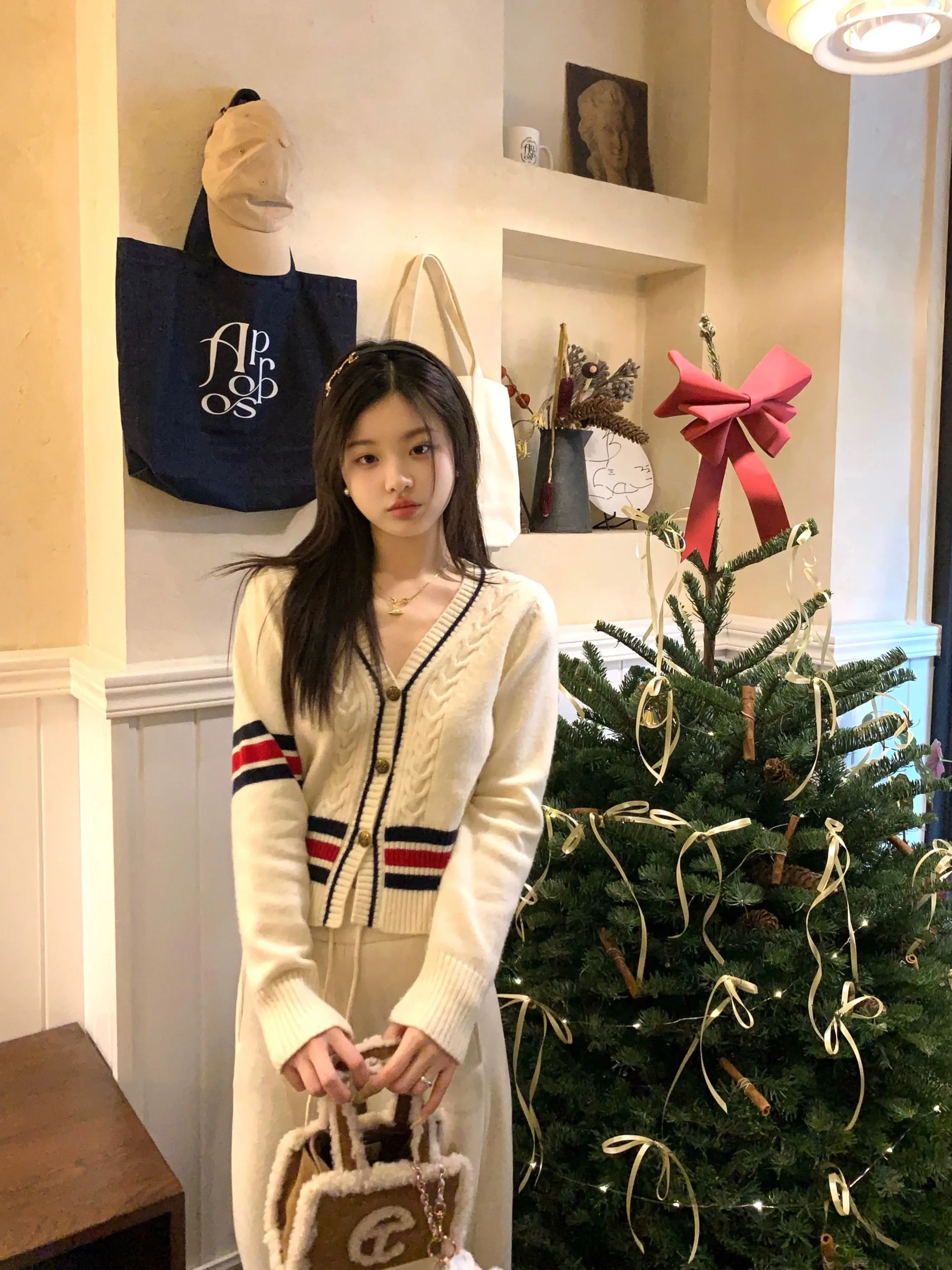 

Korean Fashion New Women Tops Knitted Cardigan Preppy Style Elegant V-neck Long Sleeve Single Breasted Female Cardigans Coats