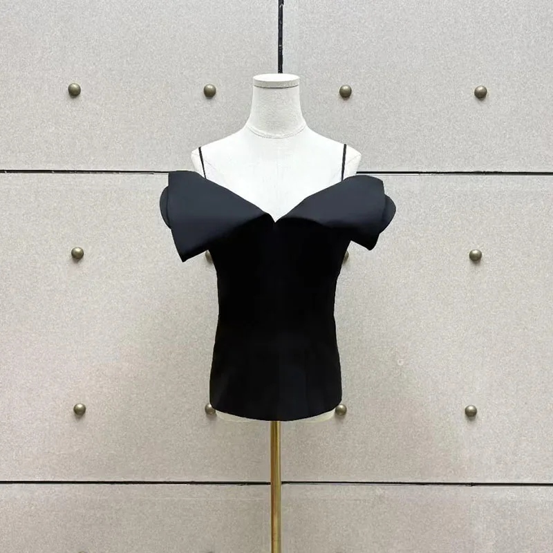 Women's Structured Strapless Top, Waist-Cinching Fitted Strapless Top, High-Quality Black Tank Top, 2026, New Arrival, Corset