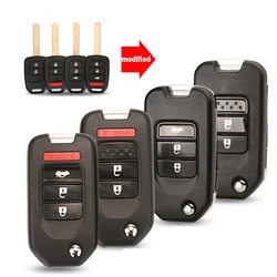 jingyuqin Remote Uncut Blade 2/3/4 Buttons Folding Flip Remote Key Shell Cover Case dla Honda Civic City Fit XRV Vezel