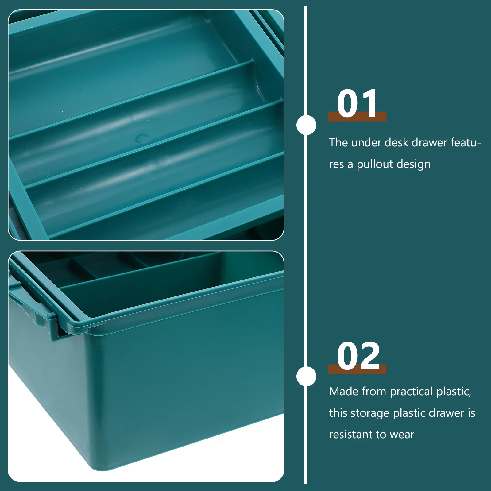 

Under Desk Drawer Storage Box Sewing machine Drawer Organizer with Compartments Three-Layer Multiuse for Tools Crafts container
