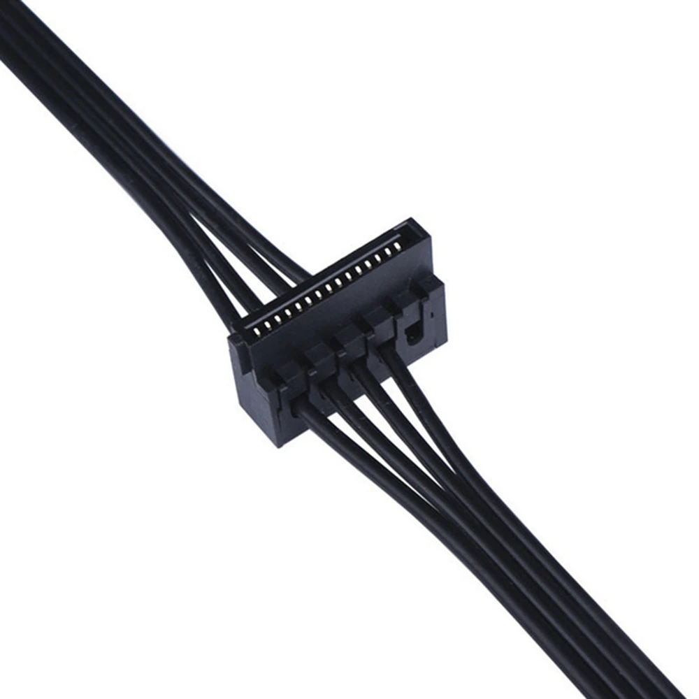 A08E-2Pcs 미니 4핀-듀얼 15핀 SATA HDD 전원 케이블 미니 4P-직렬 SSD 듀얼 HDD 전원 케이블, 45Cm/17.7인치