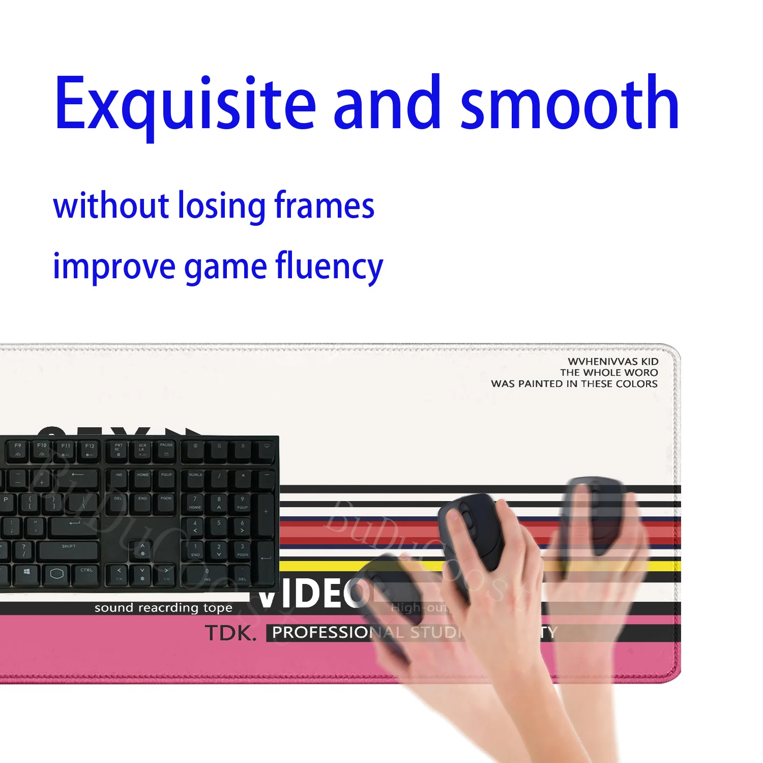 PC Gaming Keyboard Pads Big Retro VHS Style Mouse Pad Art Design Laptop Desk Mat Carpet Computer Large Size TablePad Non-slip