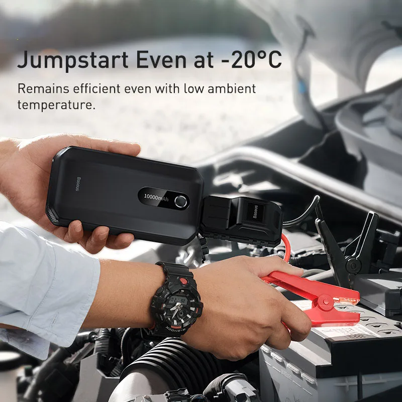 Baseus Air/Pro سيارة الانتقال كاتب 1000A 10000/12000mAh الانتقال كاتب قوة البنك لبطارية السيارة بدء جهاز معزز الطوارئ #4