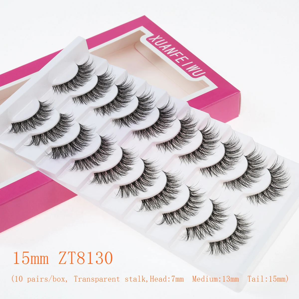 Xuanfeiwu ممدود سميك ورقيق ماكياج شفاف الجذعية الرموش الصناعية، واقعية الطبيعية كامل قطاع مرحلة الأداء الرموش الصناعية، الإنترنت المشاهير 5D مانغا الرموش #5