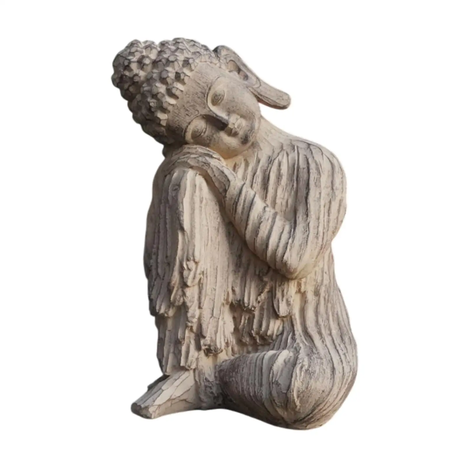 

Buddha Figurine Decorative Sculpture Art Crafts Tabletop Ornament Buddha Garden Statue for Desk Shelf Porch Cabinet Bookshelf