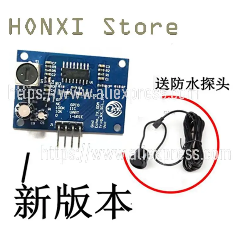 1 buah sensor ultrasonik tipe K02 modul pengukur radar mundur terintegrasi transceiver AJ-SR04M tahan air