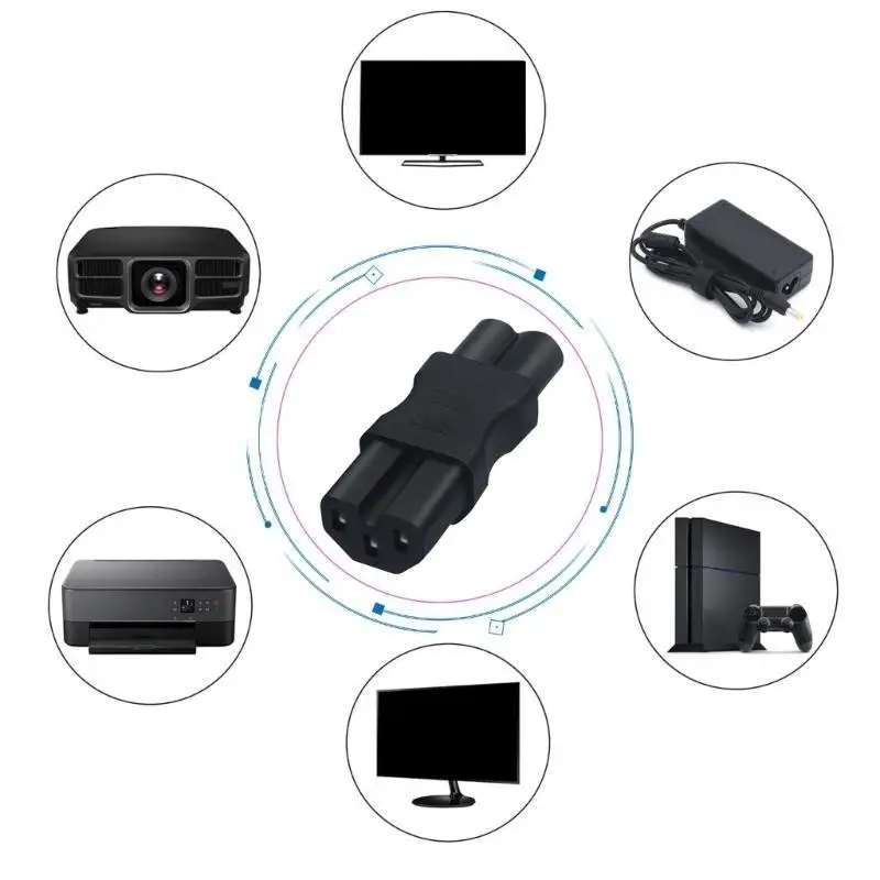 R53C PDU IEC320 to C15 Power Adapter Cloverleaf Converters Male Female Connectors