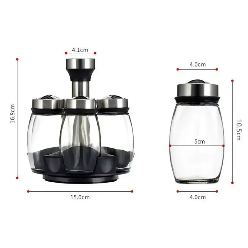 

NEW Single Bottle Glass Jar and Spice Jar Set Rack Glass Seasoning Sugar Pepper Bottles Salt Shakers Holder Kitchen Storage Rack